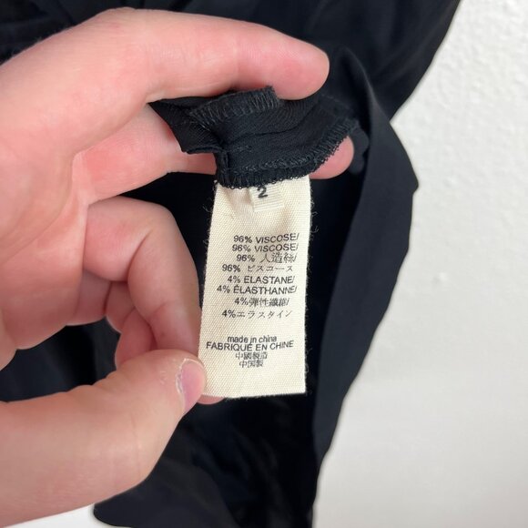 L’AGENCE Crossover Front Short Play Romper Black NWT Women’s Size 2 - Picture 8 of 9